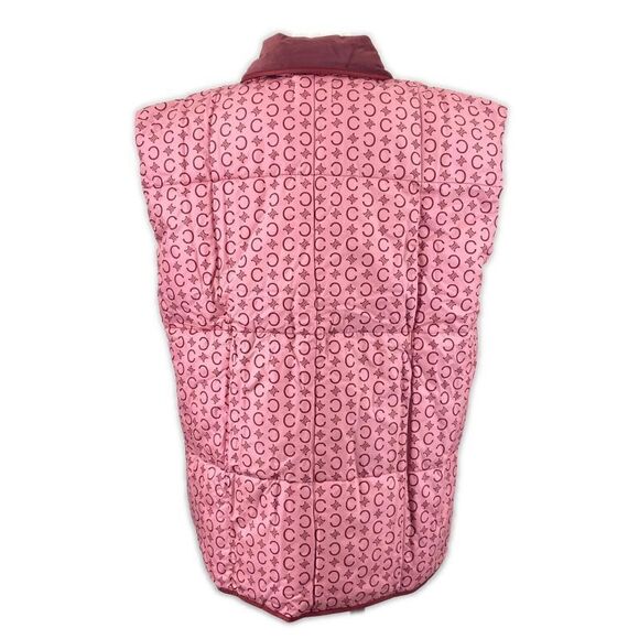 ◇celine Saf1553736 100% Cotton Triomphe Sleeper Down Vest Pink M~L Made In - Picture 3 of 9